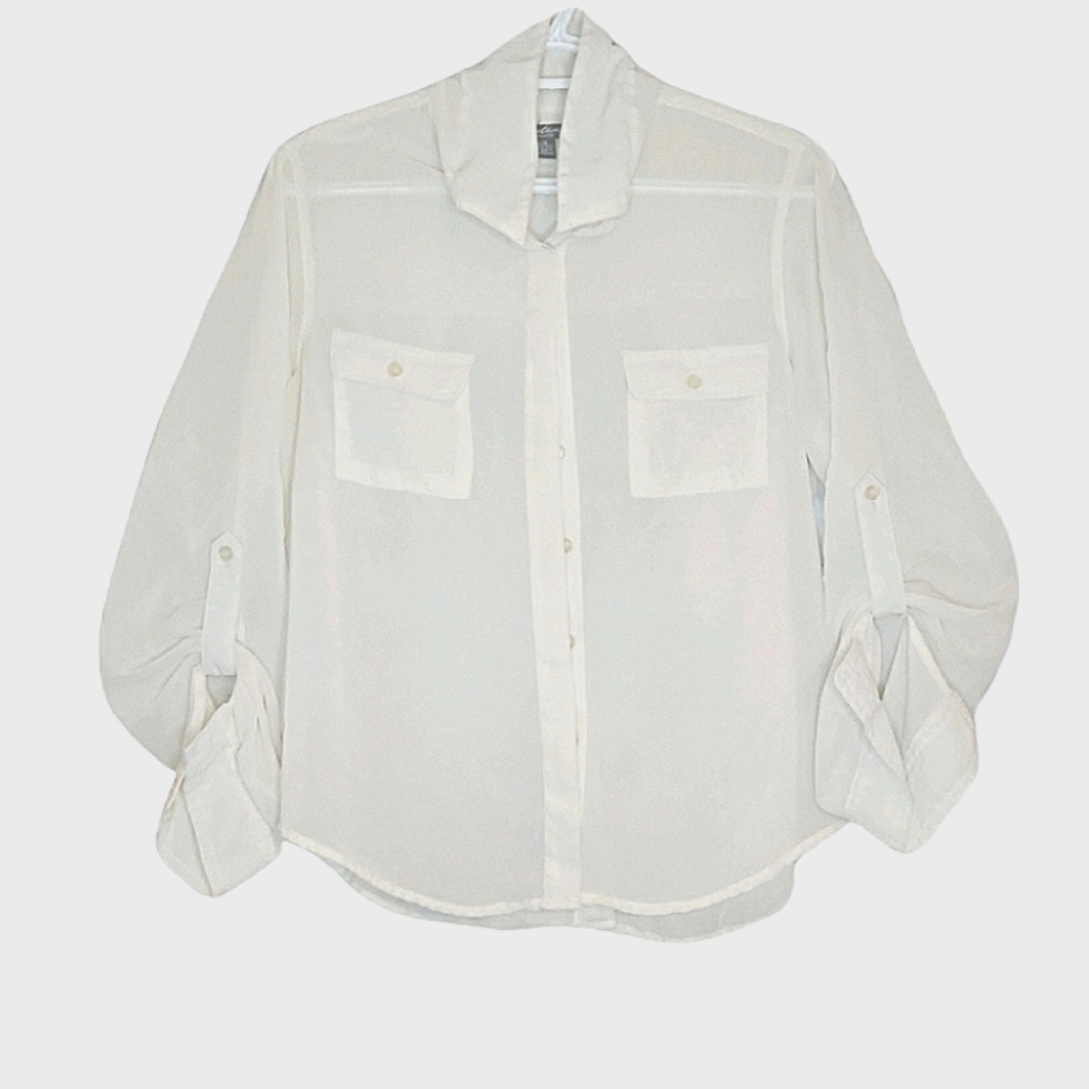 SWS Sheer Button Up Blouse size L